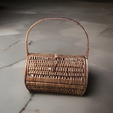 Cute Fun Wicker Purse Basket Vintage