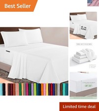 4-Piece Ultra Soft Queen Microfiber Sheet Set - Deep Pocket, Wrinkle Resistant