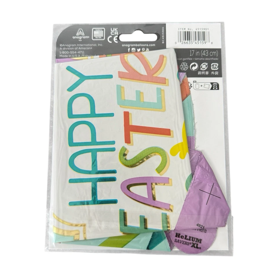 Anagram 'Happy Easter!' Decorative Foil Balloon - Image 2 of 2