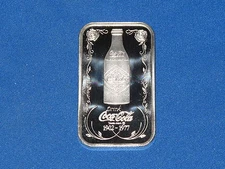 1977 World Wide Mint Coca Cola Huntsville Alabama Bottling Silver Art Bar B0173