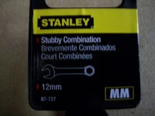  NEW  STANLEY  STUBBY  FULL  POLISH  COMBINATION  WRENCH METRIC  12 mm