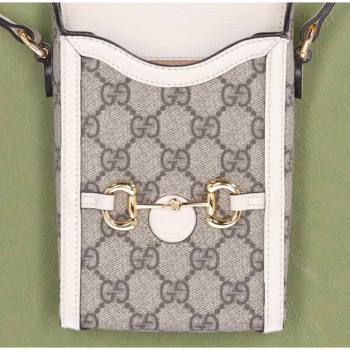 GUCCI GG Supreme Mini Horsebit 1955 Phone Crossbody Bag