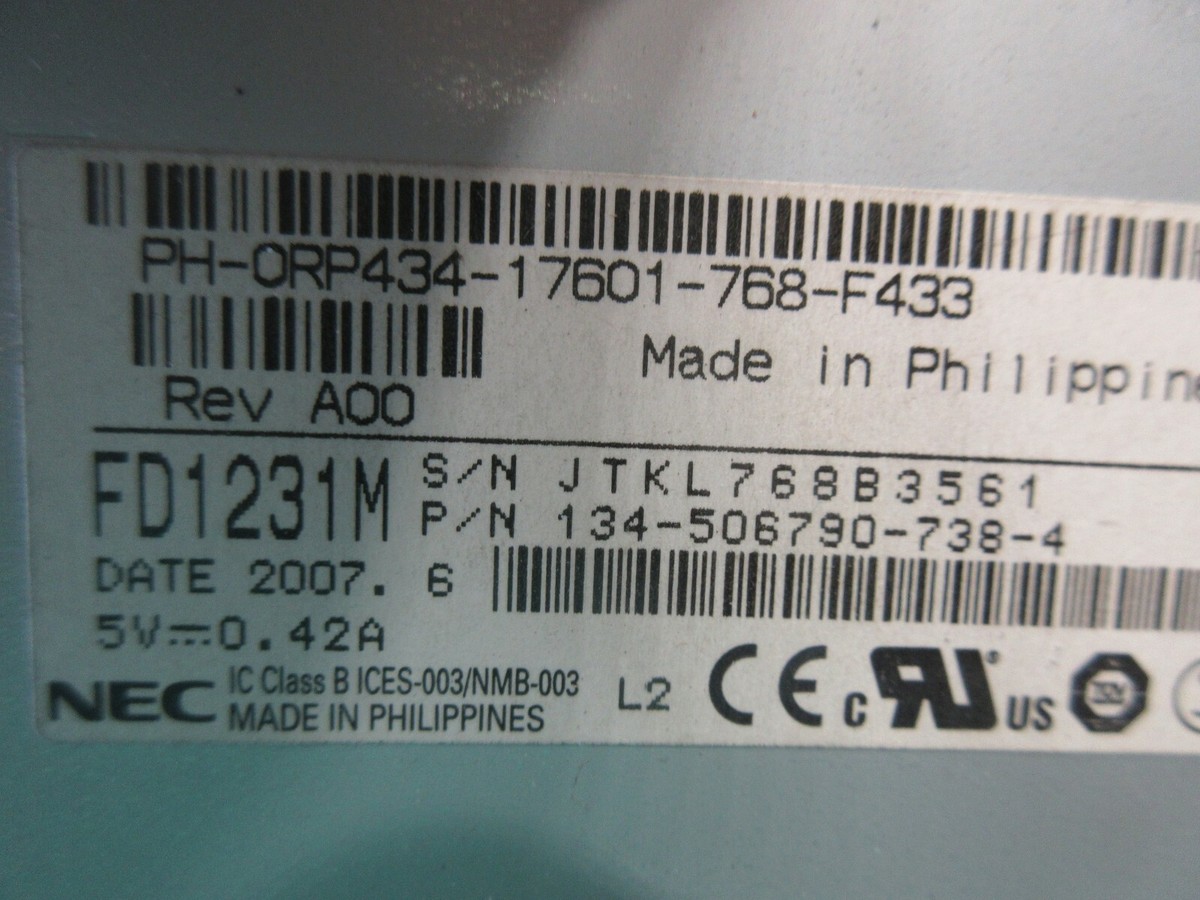 MORI SEIKI SL-0H NEC FLOPPY DISK DRIVE PH-ORP434-17601-768