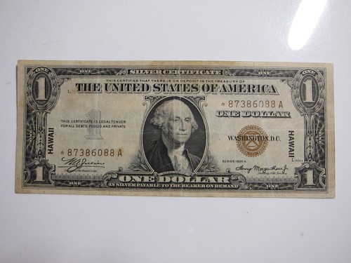 1935A Star $1 Hawaii WWII Emergency Issue Silver Certificate #*87386088A - Picture 2 of 13
