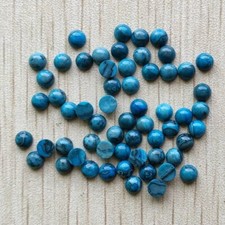 100pcs 4mm Natural Blue Crazy Agate Stone Round Cab Cabochon DIY Jewelry
