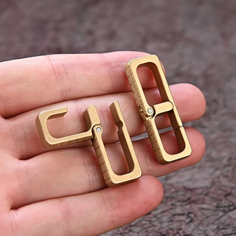 Solid Brass Portable Carabiner Key Chain Buckle Clip Snap Hook Handbag  Clasp EDC