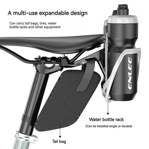 ENLEE Bicycle PC Double Water Bottle Holder Cage Bike Saddle Extension Bracket - Picture 4 of 11