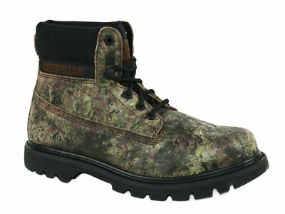 Cat Footwear Colorado 6'' Mens Casual Hiking Work 7M Boots Green Camo Leather