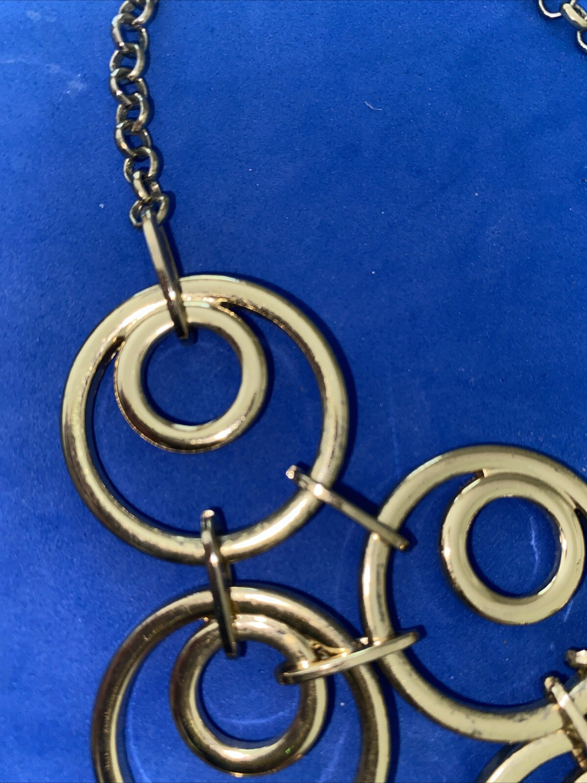 Beautiful Large Brass Interlocking Circle Stateme… - image 3