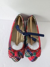 Janie And Jack tartan bow shoes Toddler Size 9 NWT
