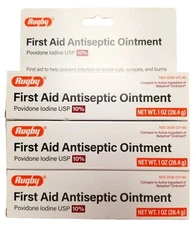 Rugby Povidone Iodine OINTMENT 10% 1oz ( 3 pack ) NEW LOOK __