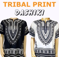 COTTON Unisex Dashiki Africa Tribal Print Bohemian Festival Shirt Top
