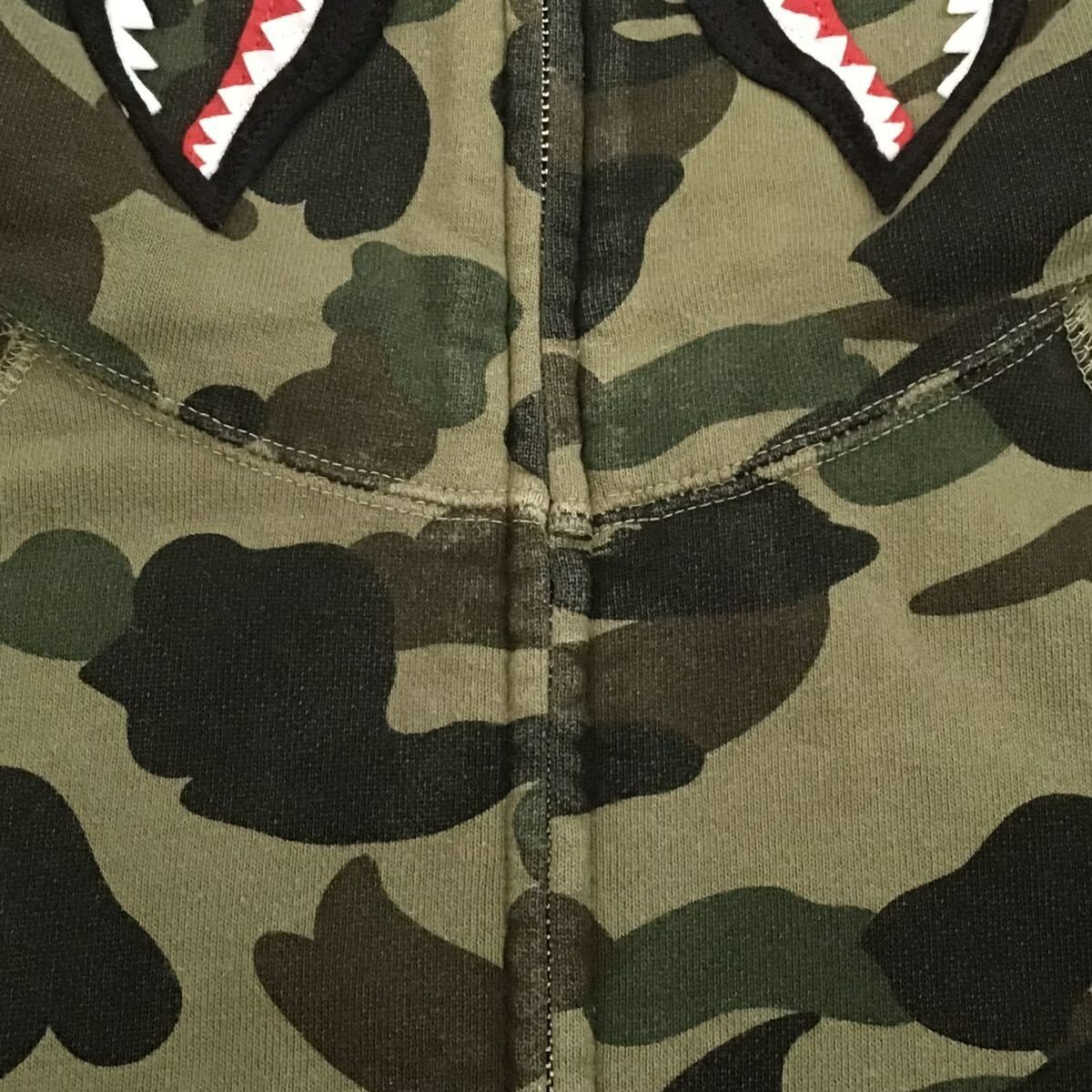 BAPE 1st camo green shark full zip hoodie A Bathing Ape Size
