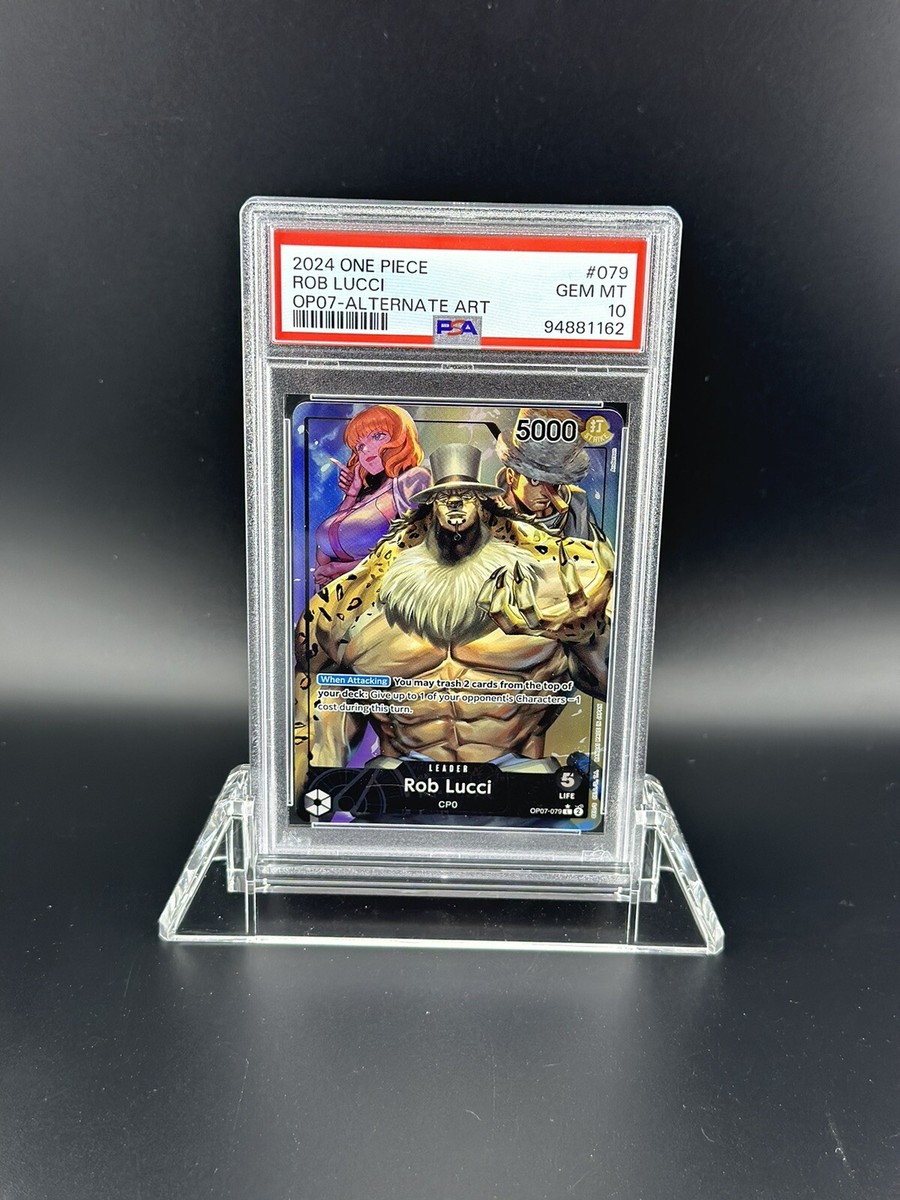 PSA 10 One Piece Card Game Rob Lucci OP07-079 Leader ALT ART PSA 10 One Piece Card Game Rob Lucci OP07-079 Leader ALT ART