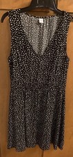 OLD NAVY Black Print Pullover Lightweight Sleeveless V-Neck Dress Women’s Size M