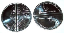 Elemetal Western Warrior 1 Troy Oz. .999 Fine Silver Round Cowboy Indian 41.00 per troy oz