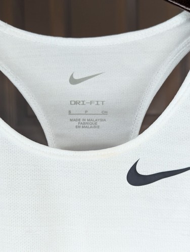 Nike Girl's Stock Dry Miler Singlet Tank Top Size Small White CV2795-100 - Picture 3 of 4
