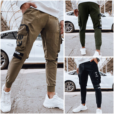 Herren Cargo Hose Basic Freizeithose Jogger Regular Fit Lange Hose DSTREET S-2XL