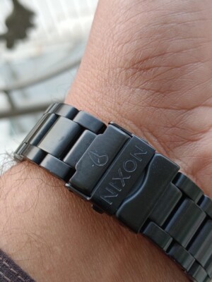 NIXON Ascender A1208 Black 100M Moon Phase Month Day Date 42mm