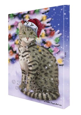 Egyptian Mau Cat Canvas Wall Art Christmas Digital Painting for Decoration