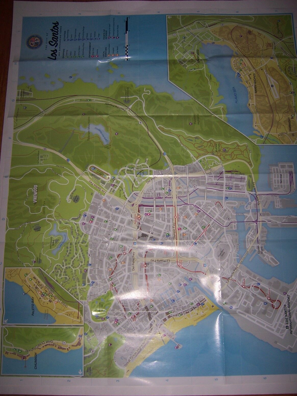 GTA GRAND THEFT AUTO 5 V LOS SANTOS XBOX 360 MAP ONLY - PERFECT!