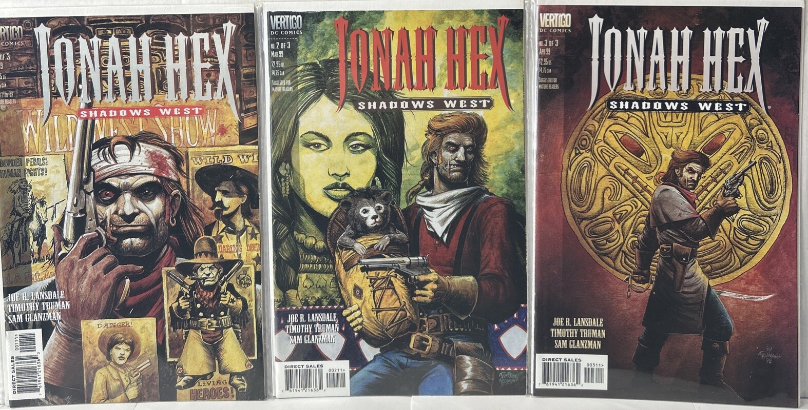Jonah Hex: Shadows West #1-3 Complete Set 1999 DC Vertigo NM