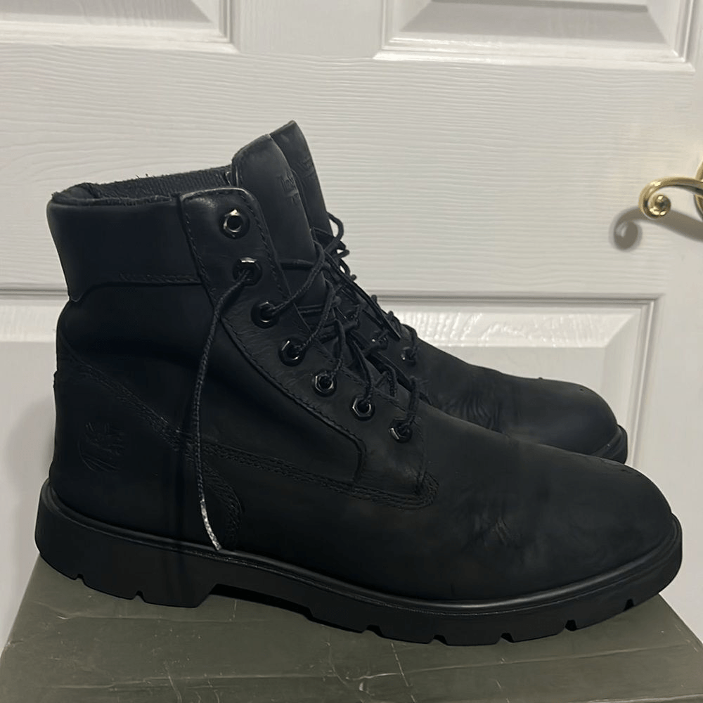 TIMBERLAND WATERPROOF 6” BOOTS BLACK #19074 Men Sz 10 - EXCELLENT
