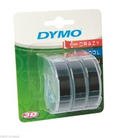 3pk (3-rolls) Dymo Glossy Black 3/8 9mm 3d Embossing Labelmaker Refill Tape 3pk (3-rolls) Dymo Glossy Black 3/8 9mm 3d Embossing Labelmaker Refill Tape