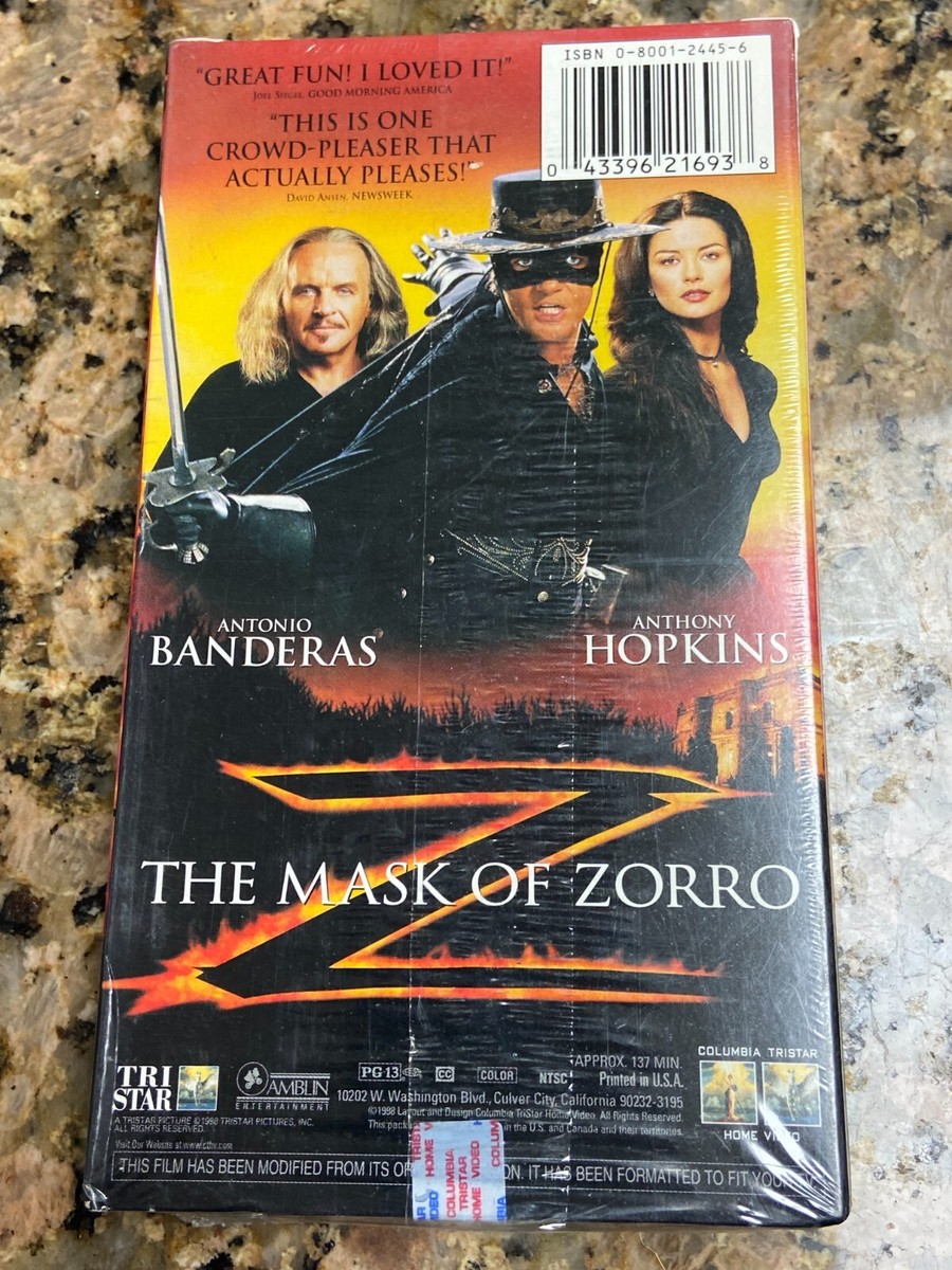 Vintage Factory Sealed The Mask of Zorro VHS Cassette Tape Antonio