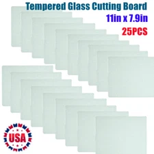 US 25pcs 11" x 7.9" Tempered Glass Cutting Board Sublimation Blanks with Coating