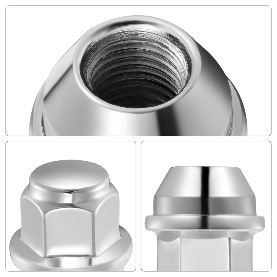 (20) 12x1.5 Chrome Wheel Lug Nuts 19mm Hex for Ford Focus Fusion Escape EcoSport Foto 3 de 4