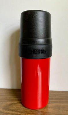 Thermos 1 Quart Steel Vacuum Insulated Bottle Red w/ Black Cup New Original Box