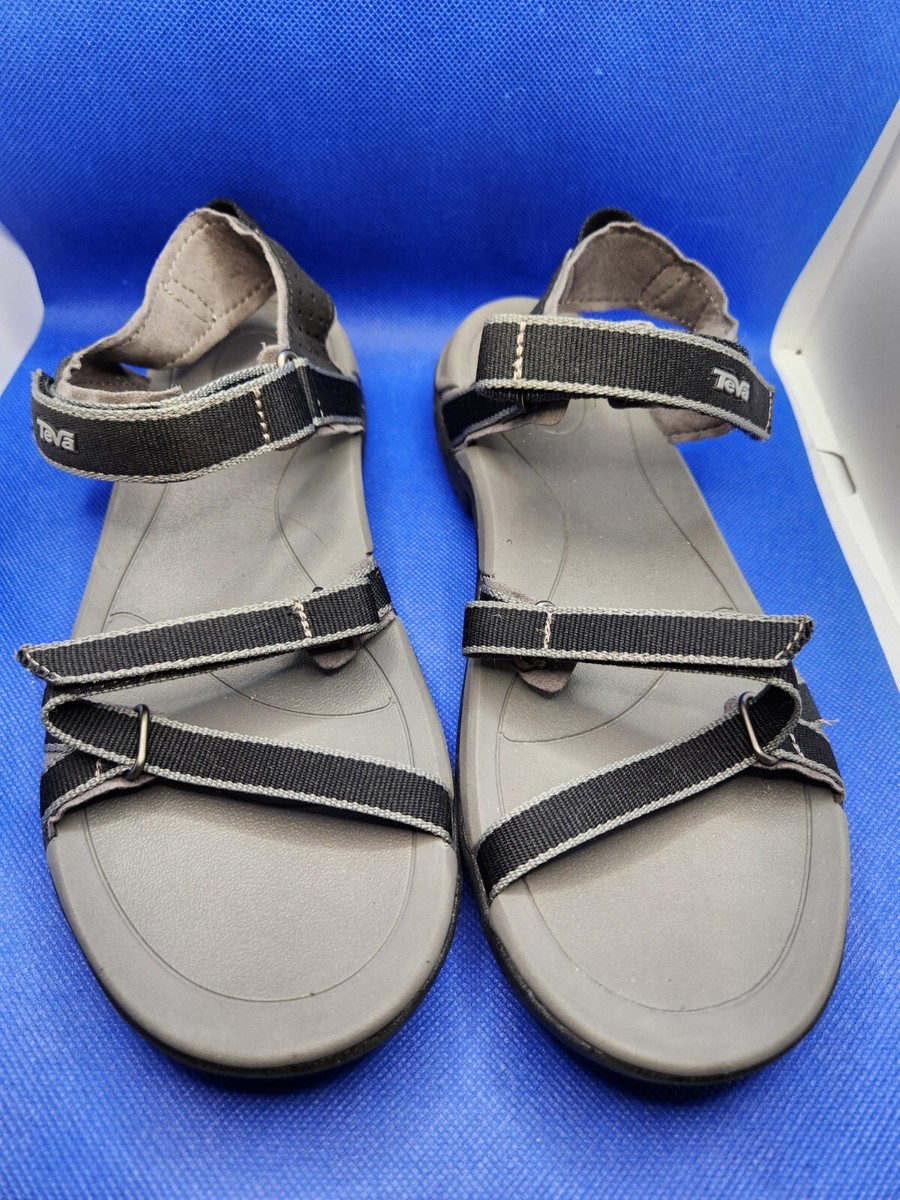 Teva Black Hook-and-Loop Sport Sandals Teva Womens Hurricane XLT2 Sport Sandals Black White Striped  main image 3