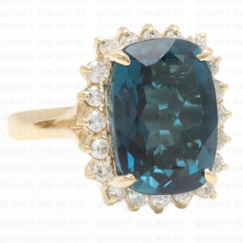7.00ct Cushion Cut Natural Topaz & Diamond Wedding Ring 18K Yellow Gold Plated - Picture 2 of 15
