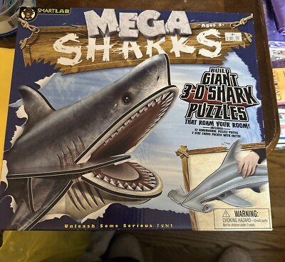 NEW Mega Sharks 3-D Giant Shark Puzzles Smartlab for Ages 4+ Ships Immediately