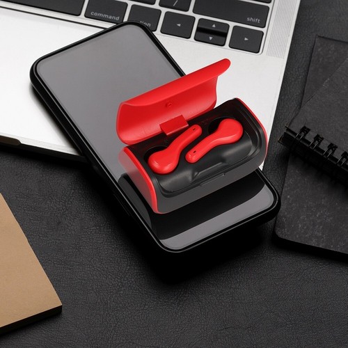 Écouteurs Stéréo Bluetooth Sans Fil Portée 10 Mètres Avec Station Accueil Rouge - Photo 6/12