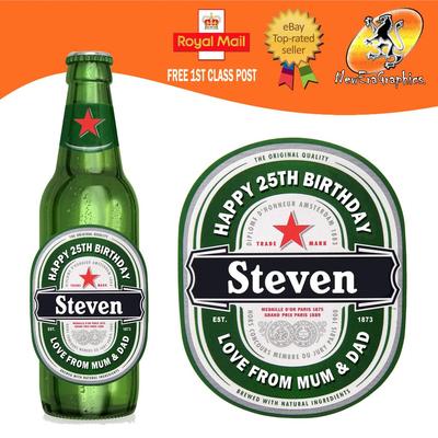 PERSONALISIERTE NIEDERLÄNDISCHE BIER LAGERFLASCHE ETIKETT GEBURTSTAG ALLE ANLÄSSE GESCHENK
