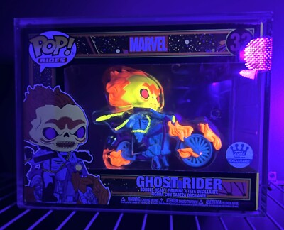 セールFUNKO POP! マーベル　ゴーストライダー　ブラックライト限定版 Funko Pop! Rides: Marvel Ghost Rider #33 Black Light [Funko
