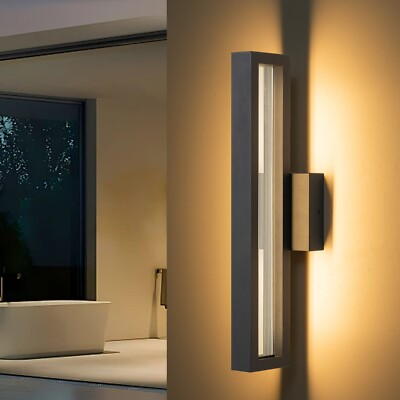 Outdoor Light Fixture LED Black Porch Lights 18W Exterior LED Wall Sconce Modern