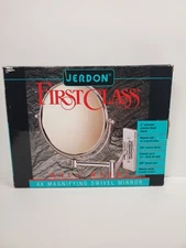 Jerdon Mirror Wall Mount Swivel Magnifying Round Make Up Silver Chrome Extends