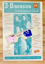 1953 3-Dimension Entertainment World and 3-D Glasses Movie Stage Radio Booklet