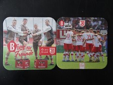 2  Bierdeckel: Brauerei Bischofshof, Bier für Freunde - Jahn Regensburg