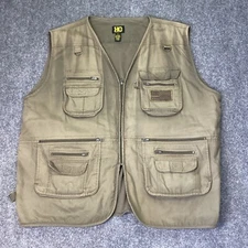 HQ Issue Tactical Zip Up Vest Adult 3XL Green Cotton Blend Concealed Carry