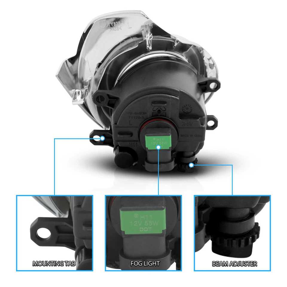 [Vidrio] Luces antiniebla para parachoques Toyota Prius C 2015-2018 con interruptor + arnés + bombillas Foto 3 de 4