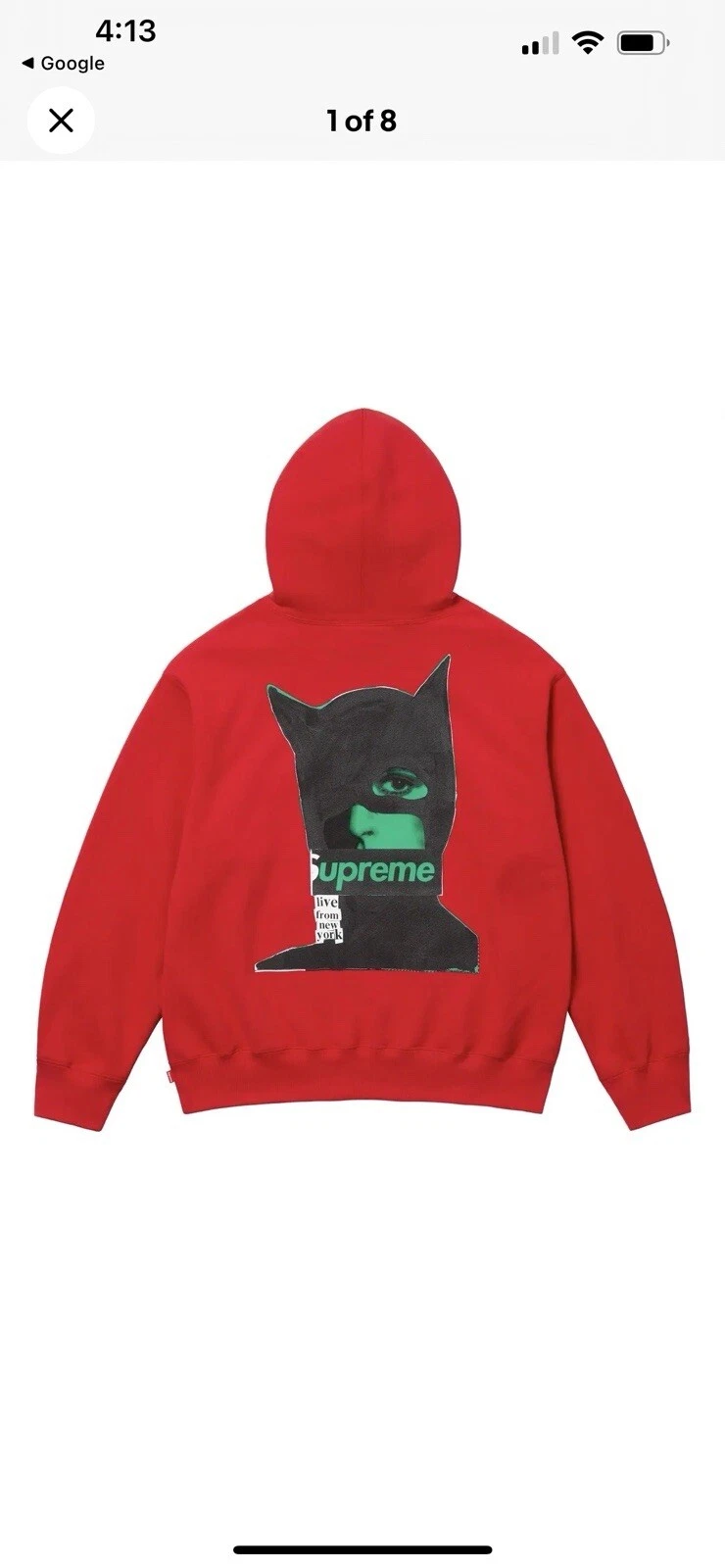 Sweat à capuche SUPREME Cats Catwoman ROUGE FW23 