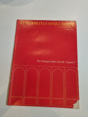 Das Stuttgarter Ballett 20. Juli - 1. August 1971 Metropolitan Opera House 