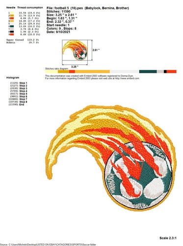 100+ DISEÑOS DE MÁQUINA DE BORDAR COLECCIÓN DEPORTIVA FÚTBOL PES USB - Imagen 11 de 12