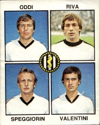 1979/80 Panini Footballers Figure # 351 Oddi / Riva / Valentini Cesena