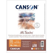 Canson Mi-Teintes Pastel Paper Pad Assorted Colors 9x12"