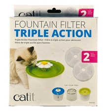 Catit 2.0 Triple Action Fountain Filter 2 Pack 43745 Replacement Filter New